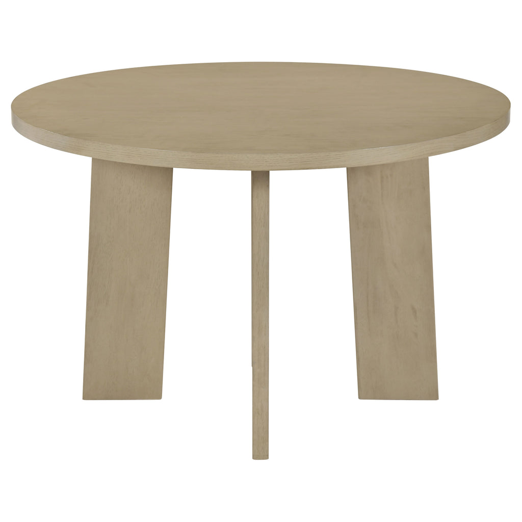 Strouse 47-inch Round Wood Dining Room Table Natural Oak