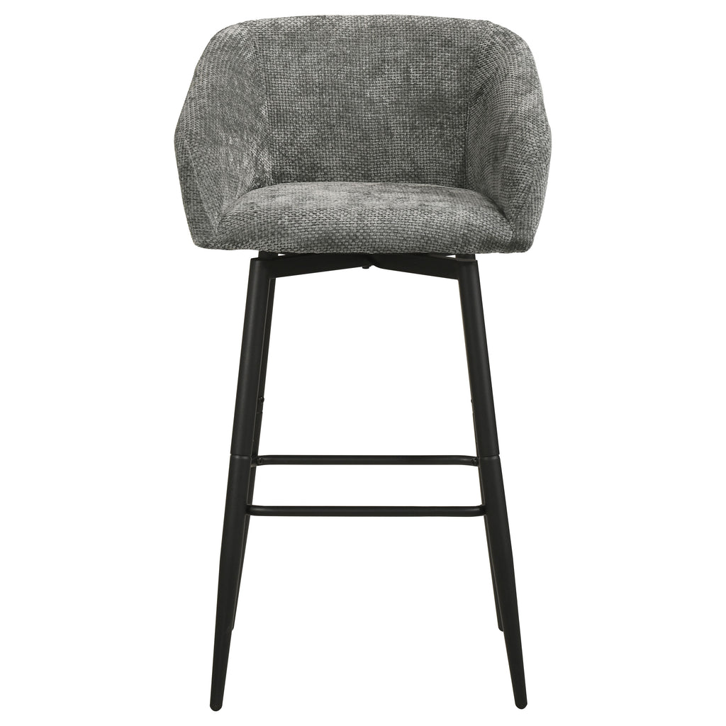Rainer Fabric Upholstered Swivel Bar Chair Charcoal (Set of 2)