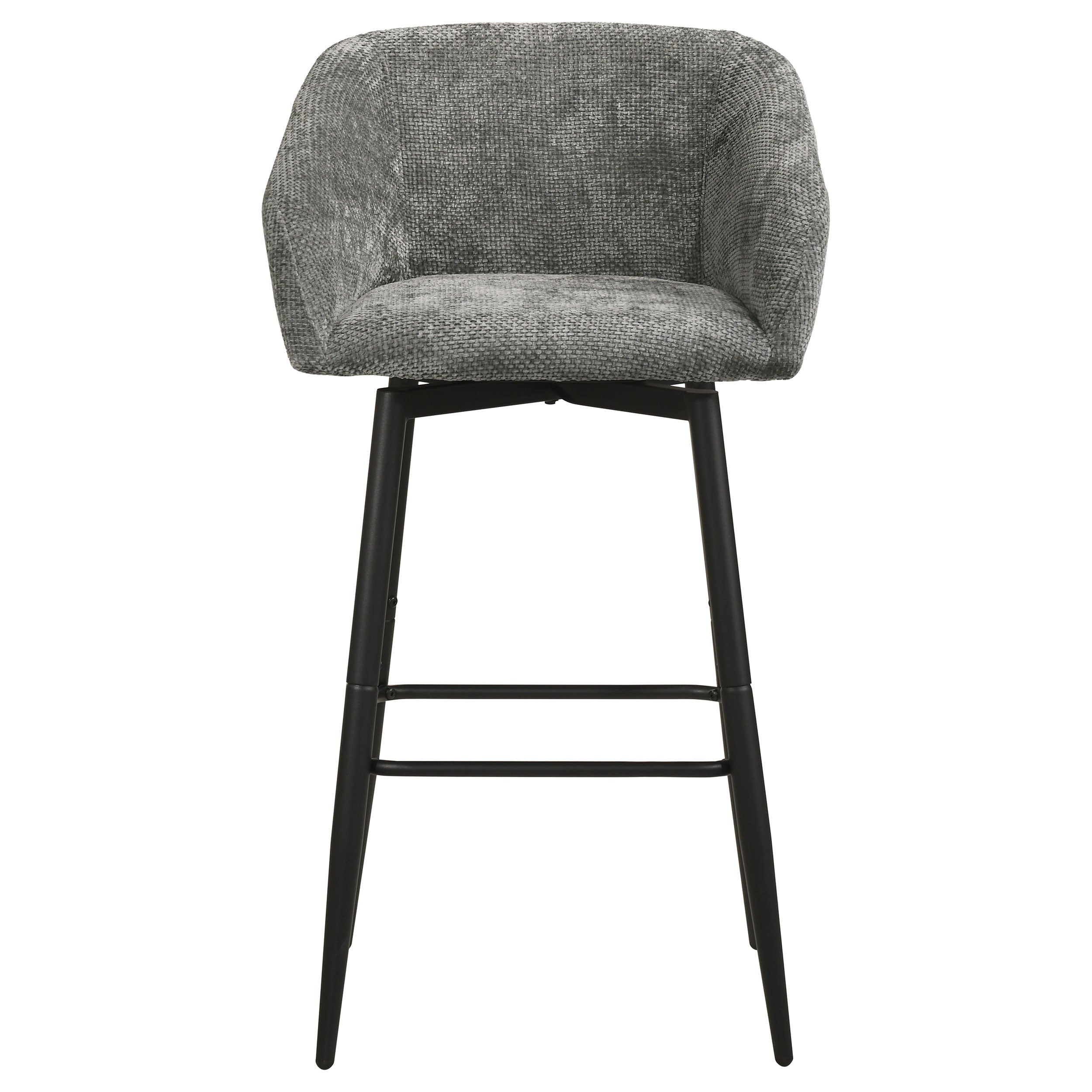 Rainer Fabric Upholstered Swivel Bar Chair Charcoal (Set of 2)