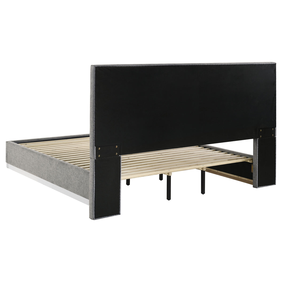 Viana 5-Piece Eastern King Platform Bedroom Set Grey and White High Gloss
