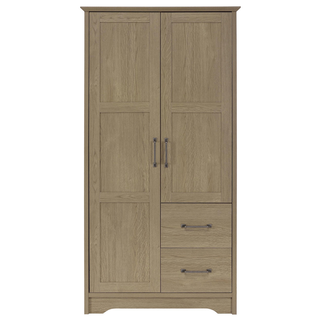 Cassara 2-door Bedroom Wardrobe Storage Cabinet Armoire Latte
