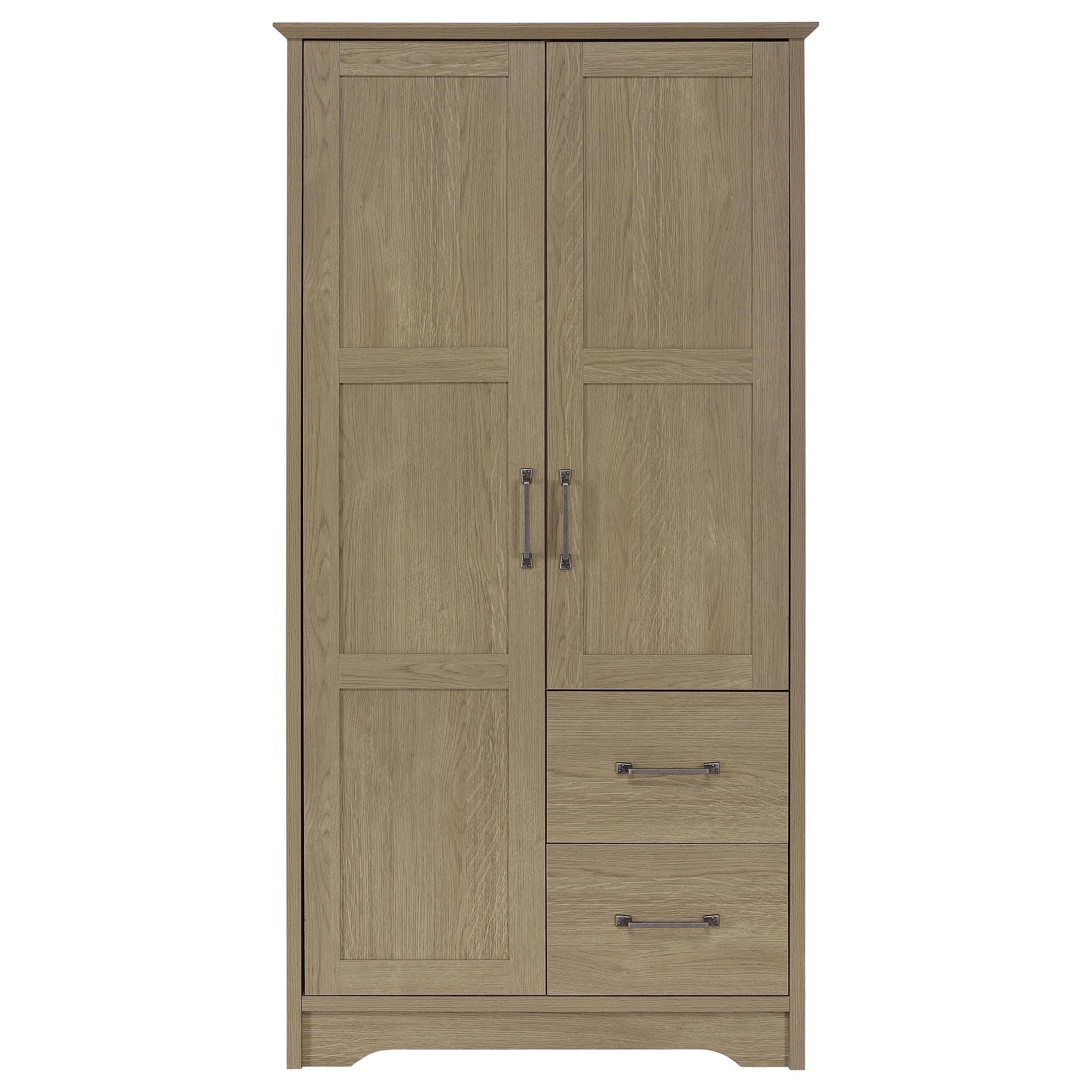 Cassara 2-door Bedroom Wardrobe Storage Cabinet Armoire Latte