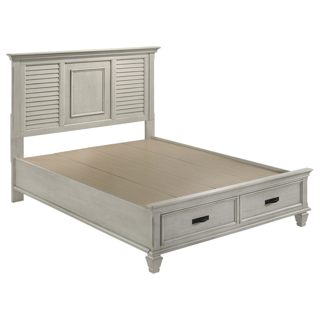 Franco 4-piece Queen Bedroom Set Distressed White