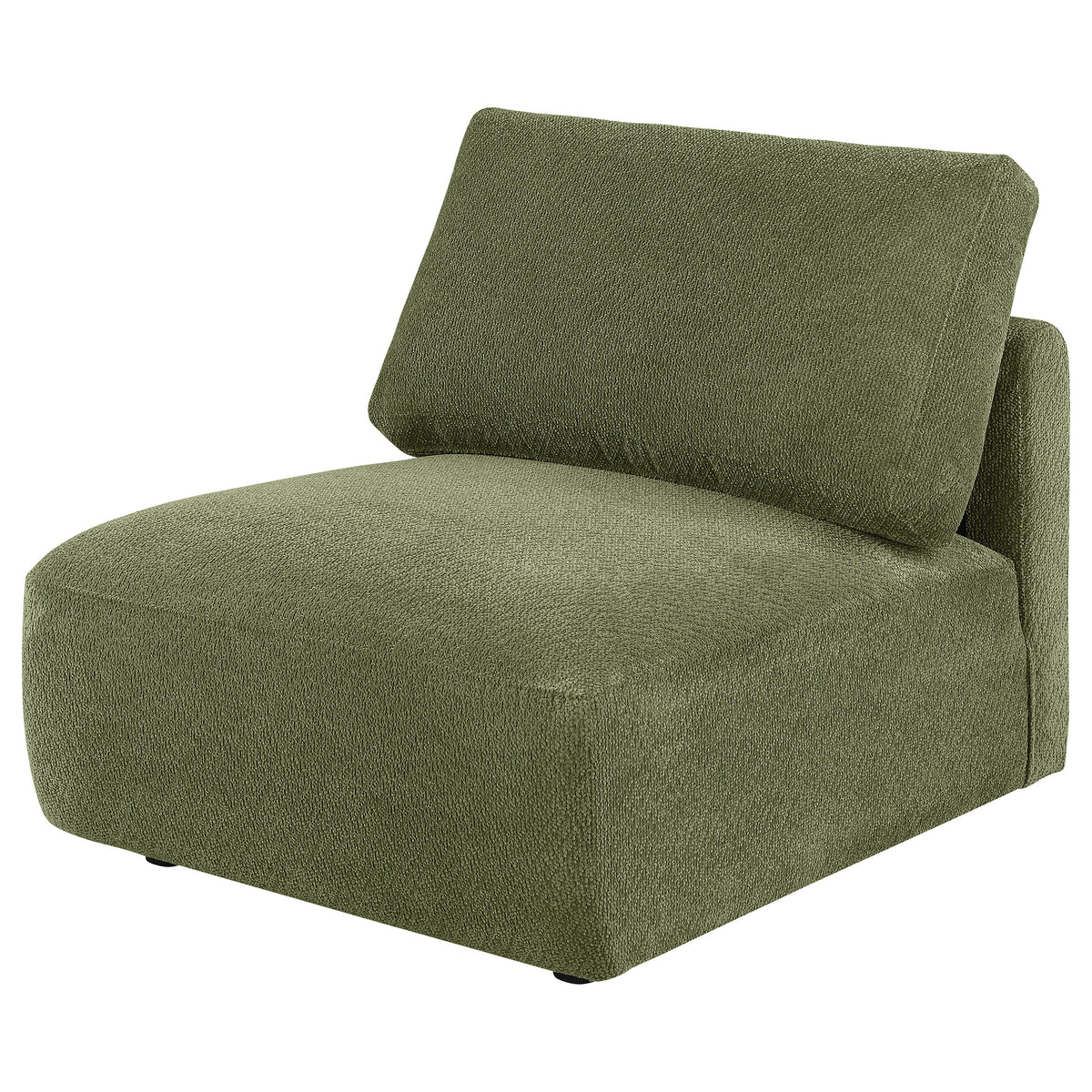Elysia Fabric Upholstered Modular Armless Chair Green