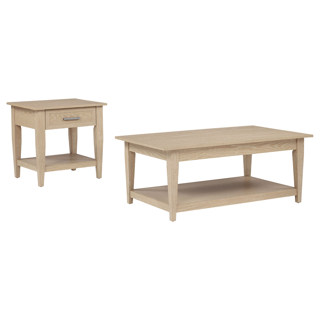 Lindenton 2-piece Wood Lift-Top Coffee and End Table Set Blonde