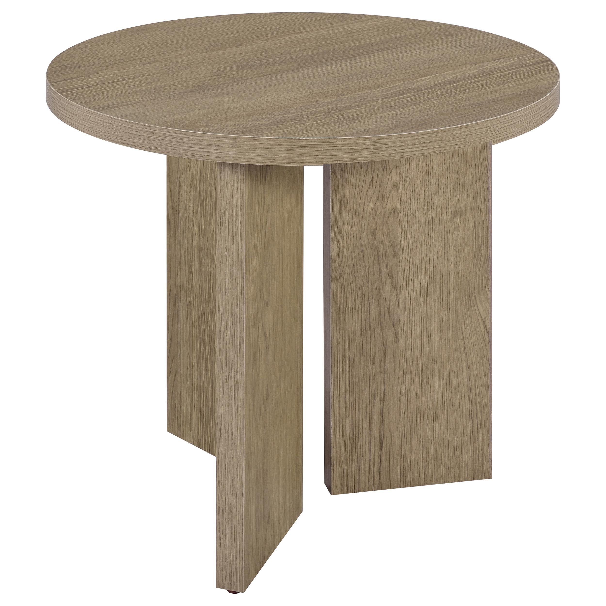 Aragon 3-Piece Round Coffee and End Table Set Latte