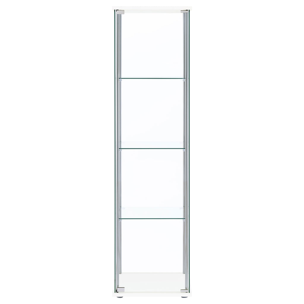 Bellatrix 3-shelf Clear Glass Curio Cabinet White