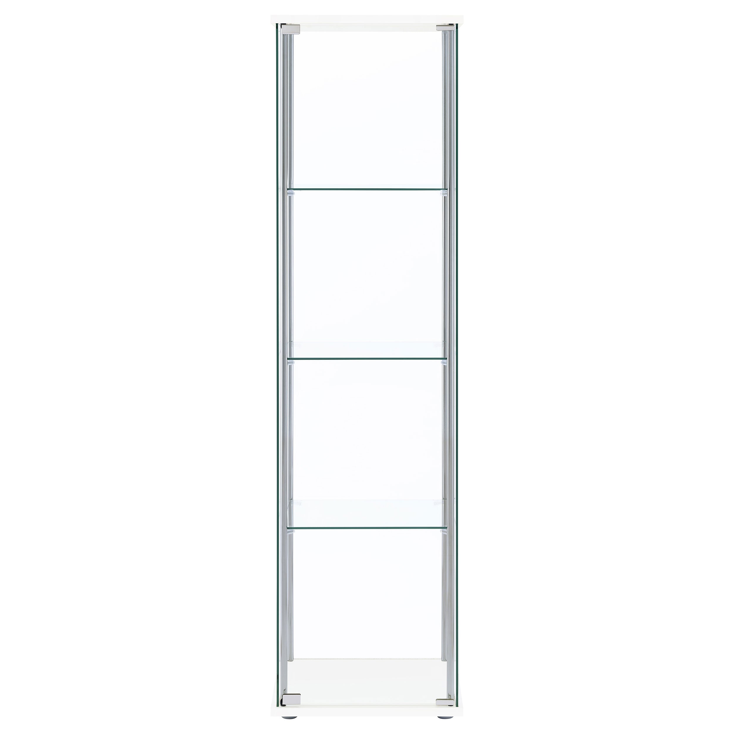 Bellatrix 3-shelf Clear Glass Curio Cabinet White