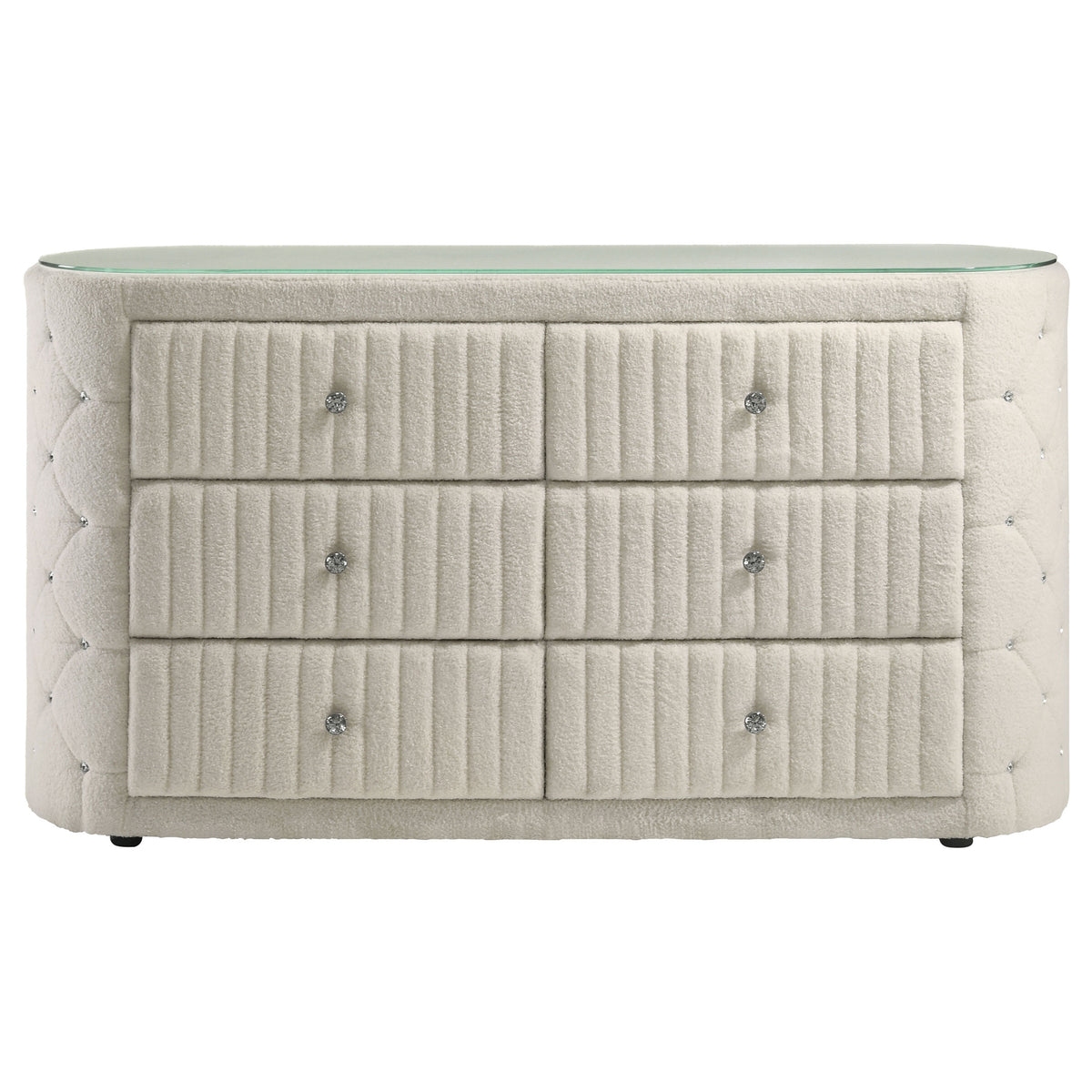 Sonya 6-drawer Upholstered Bedroom Dresser Ivory