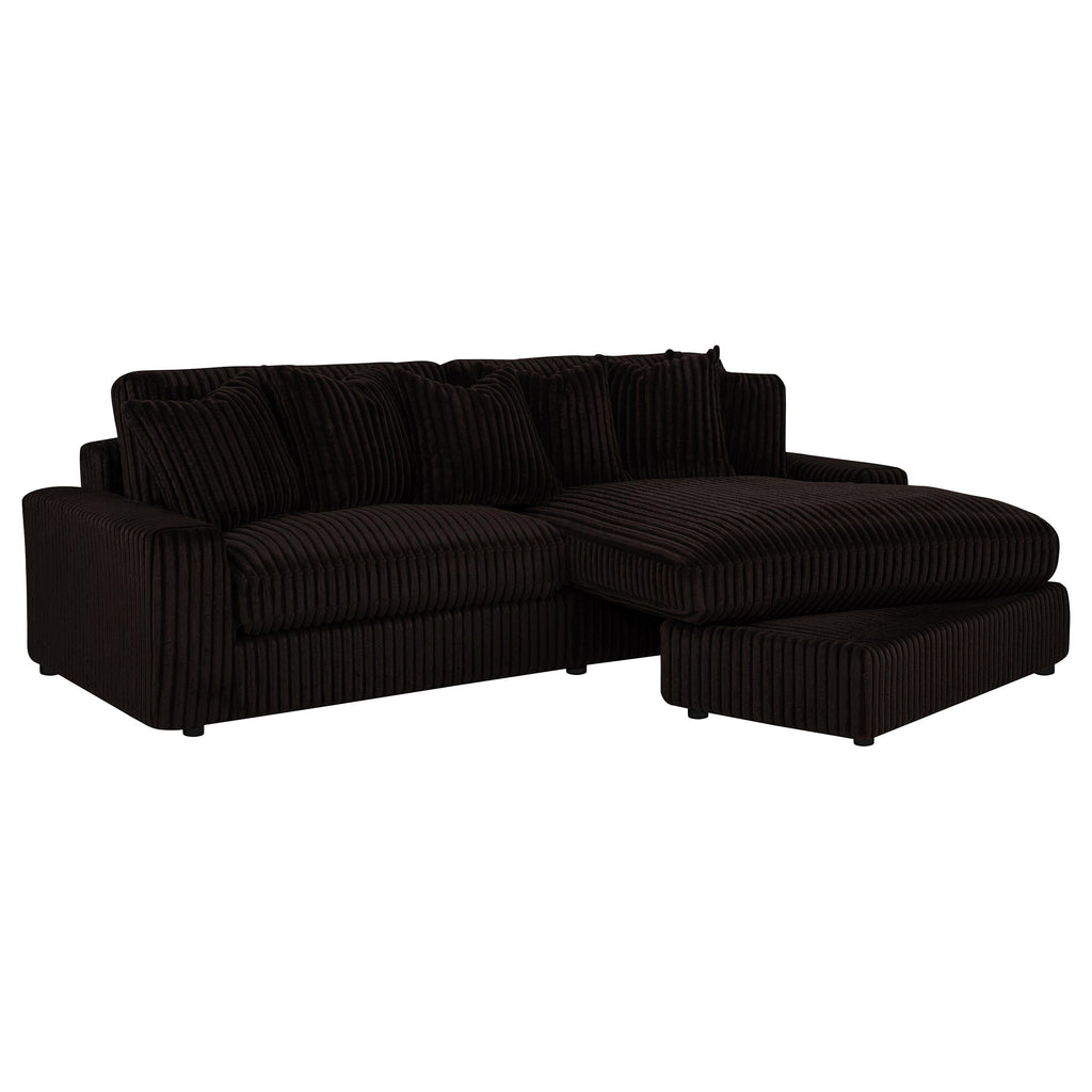Blaine Upholstered Reversible Chaise Sectional Sofa Chocolate