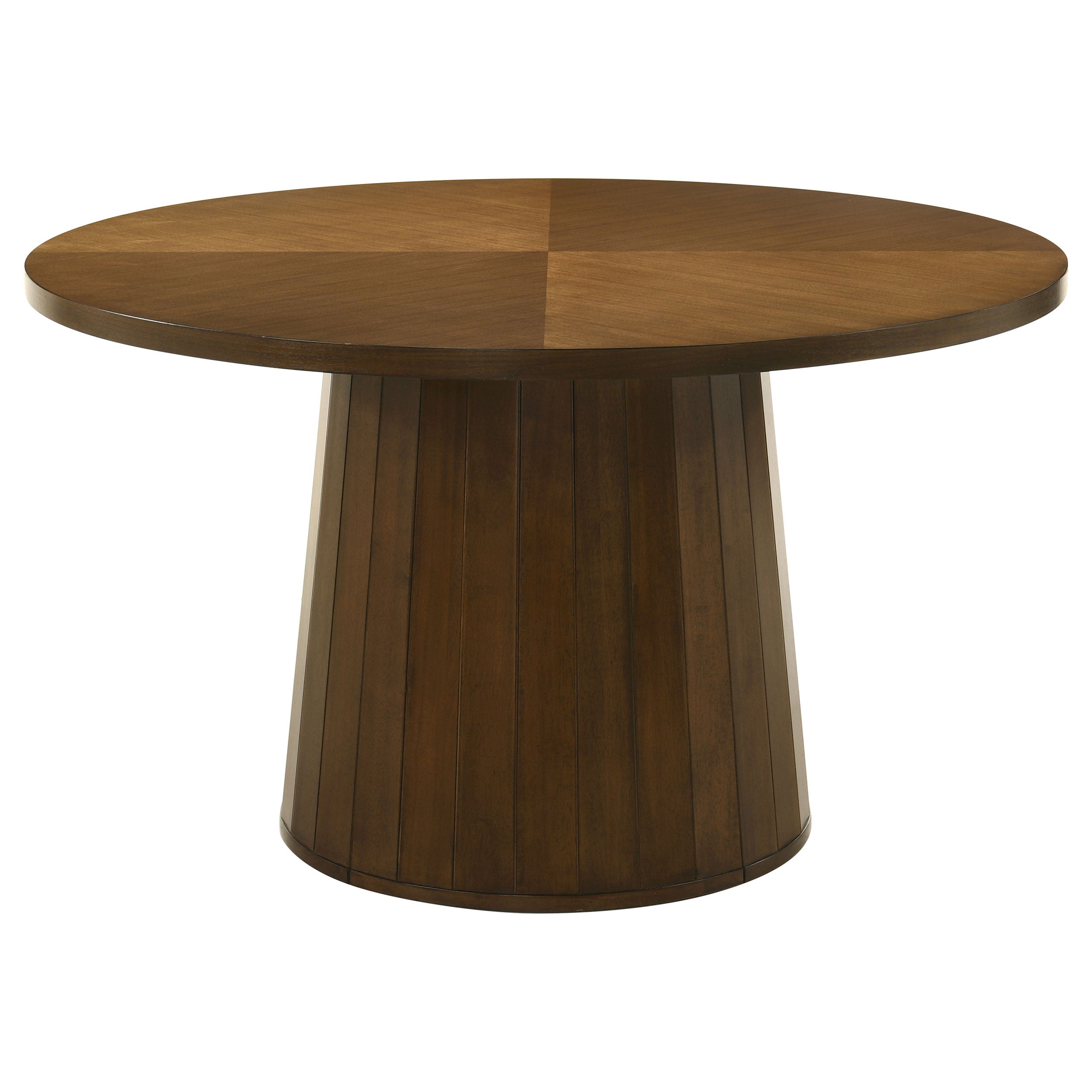 Galindo 52-inch Round Walnut Veneer Dining Table Walnut