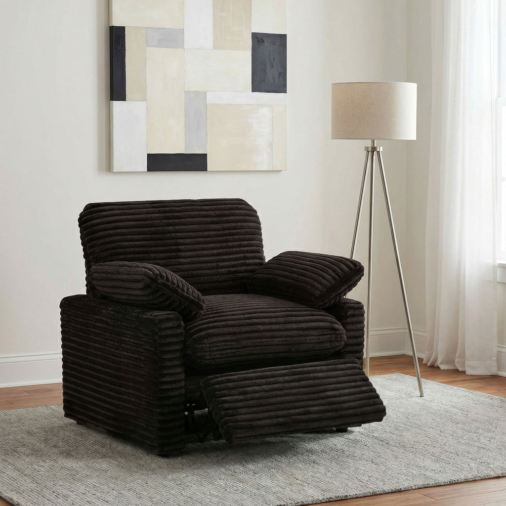 Collins Upholstered Power Recliner Chair Chocolate Brown