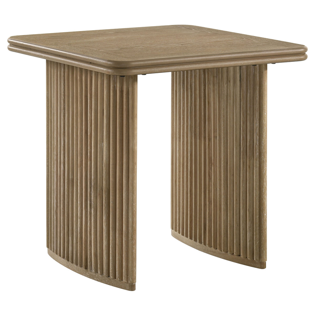 Adina 2-piece Wood Coffee Table Set Distressed Light Brown