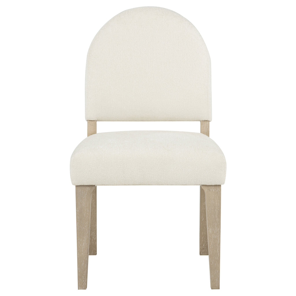 Lucaire Curved High Back Upholstered Dining Chair Cream (Set of 2)