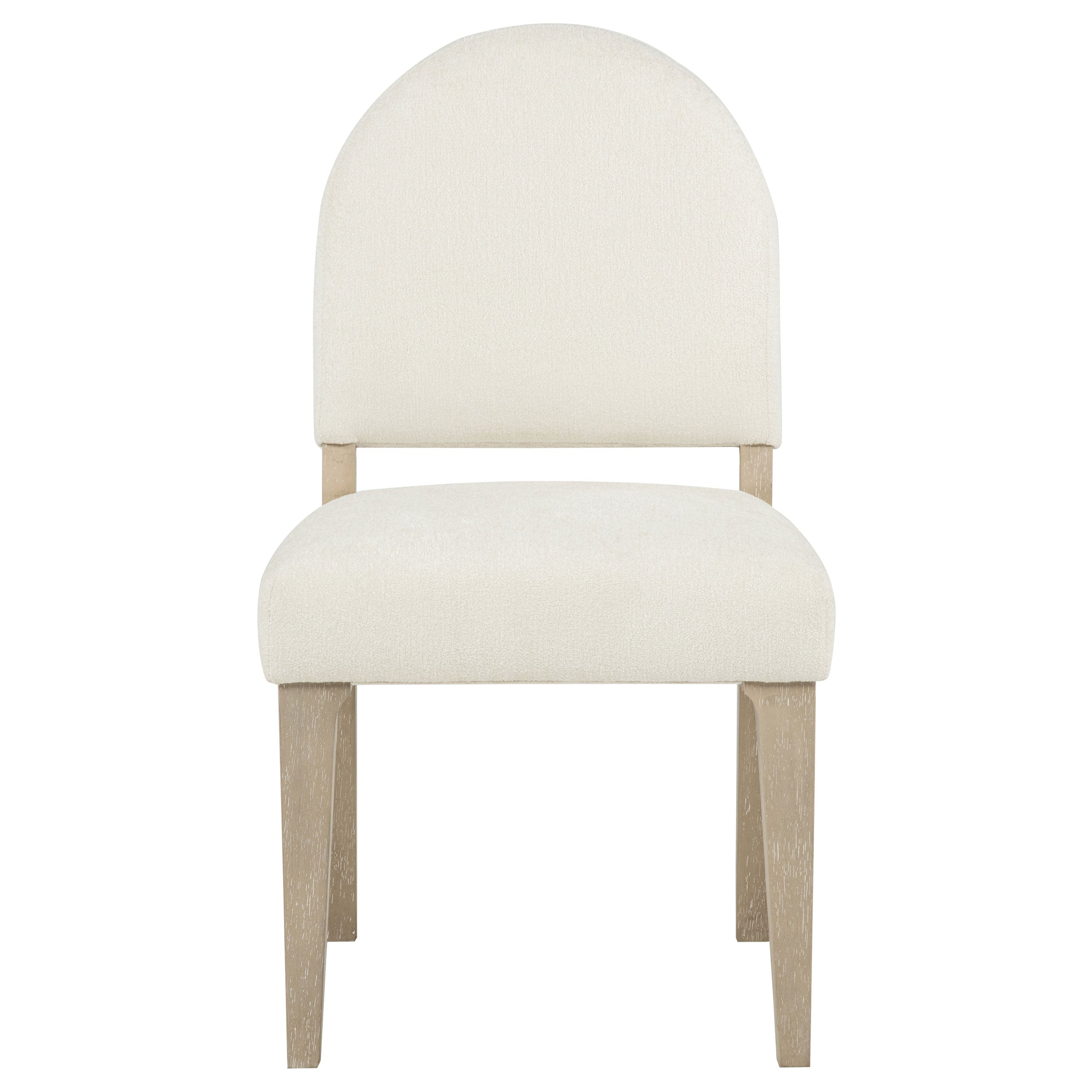 Lucaire Curved High Back Upholstered Dining Chair Cream (Set of 2)