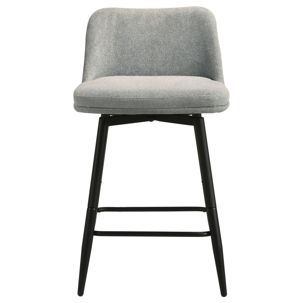 Mellor Fabric Upholstered Swivel Counter Chair Grey (Set of 2)
