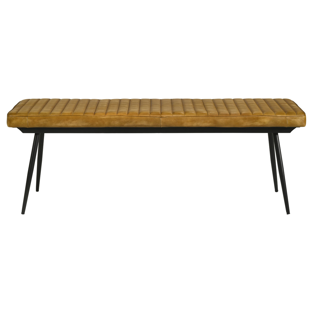 Misty Leather Upholstered Dining Bench Antique Camel