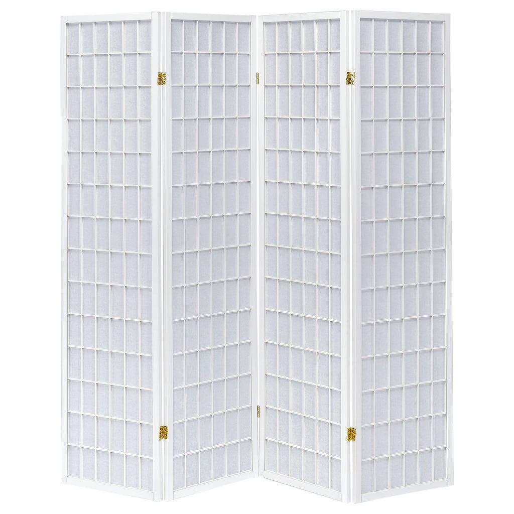 Roberto 4-Panel Room Divider Folding Shoji Screen White