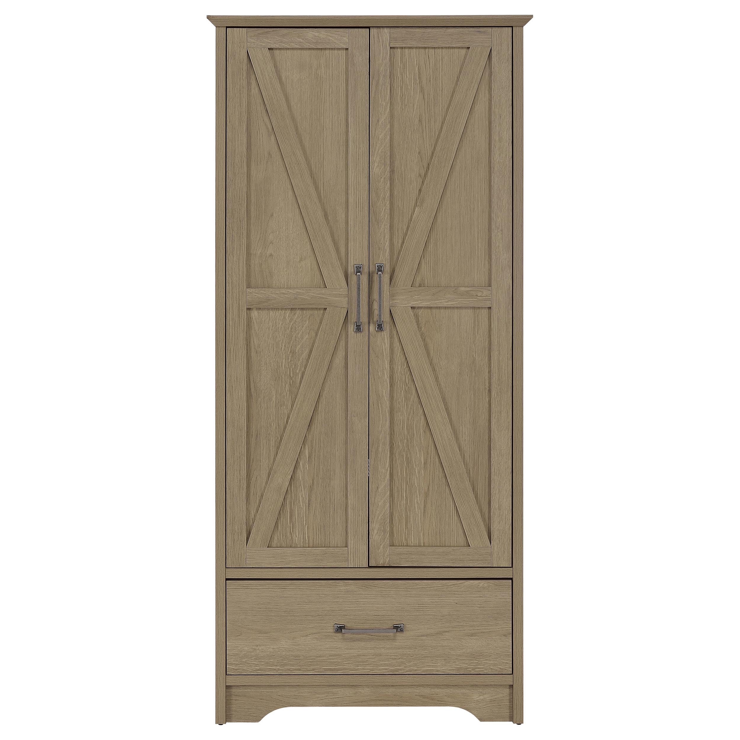 Arvida 2-door Bedroom Wardrobe Storage Cabinet Armoire Latte