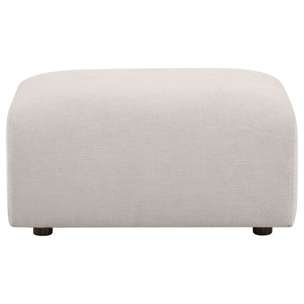 Burnett Chenille Upholstered Ottoman Ivory