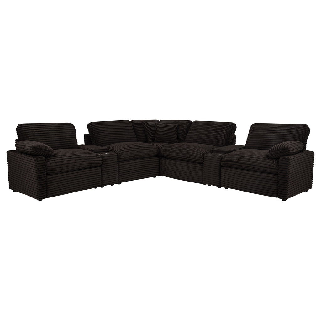 Collins 7-piece Modular Power Reclining Sectional Chocolate Brown