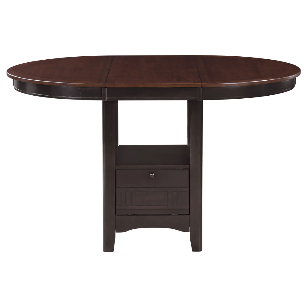 Lavon Oval 60-inch Counter Height Extension Dining Table Chestnut
