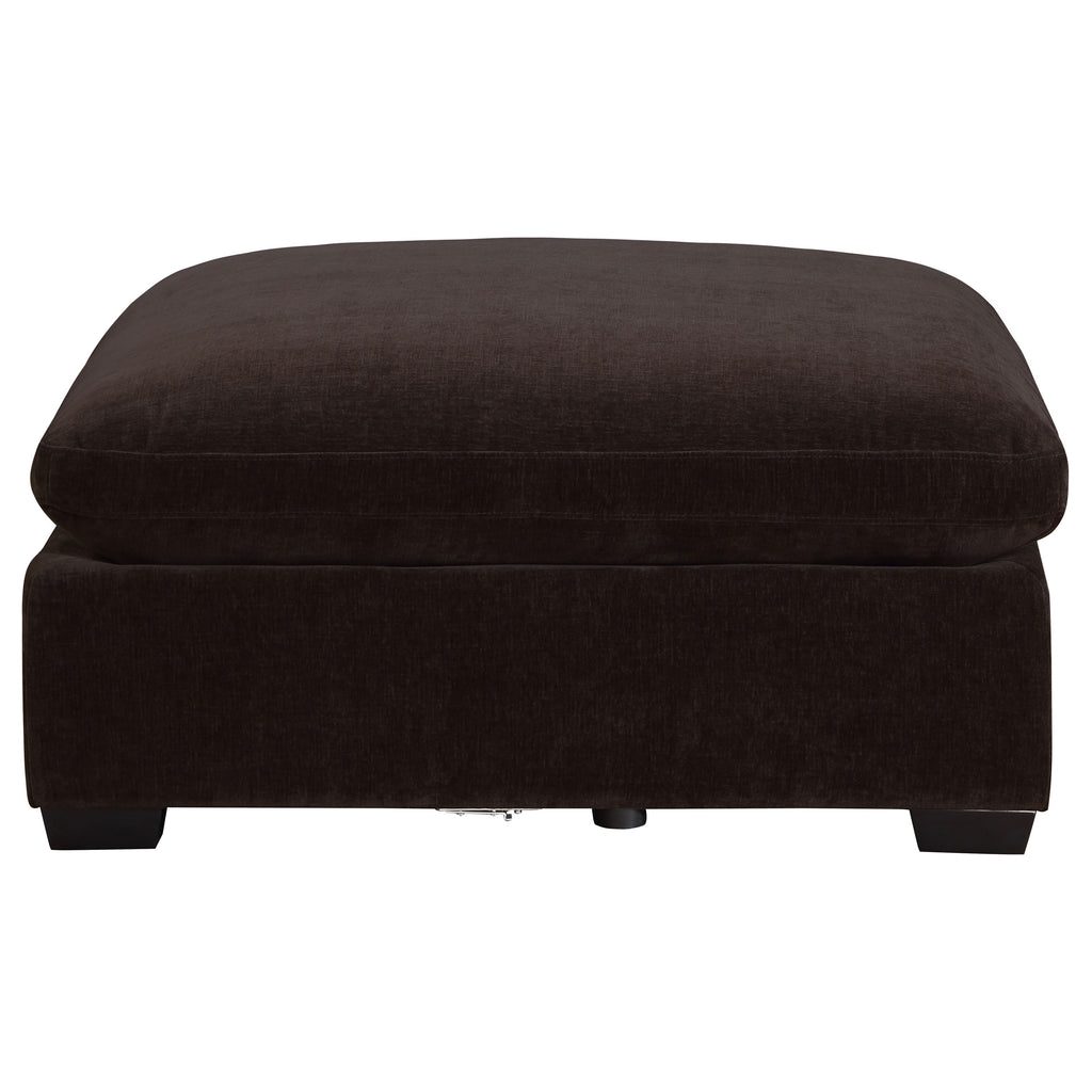 Cloud Lux Rectangular Upholstered Ottoman Dark Chocolate