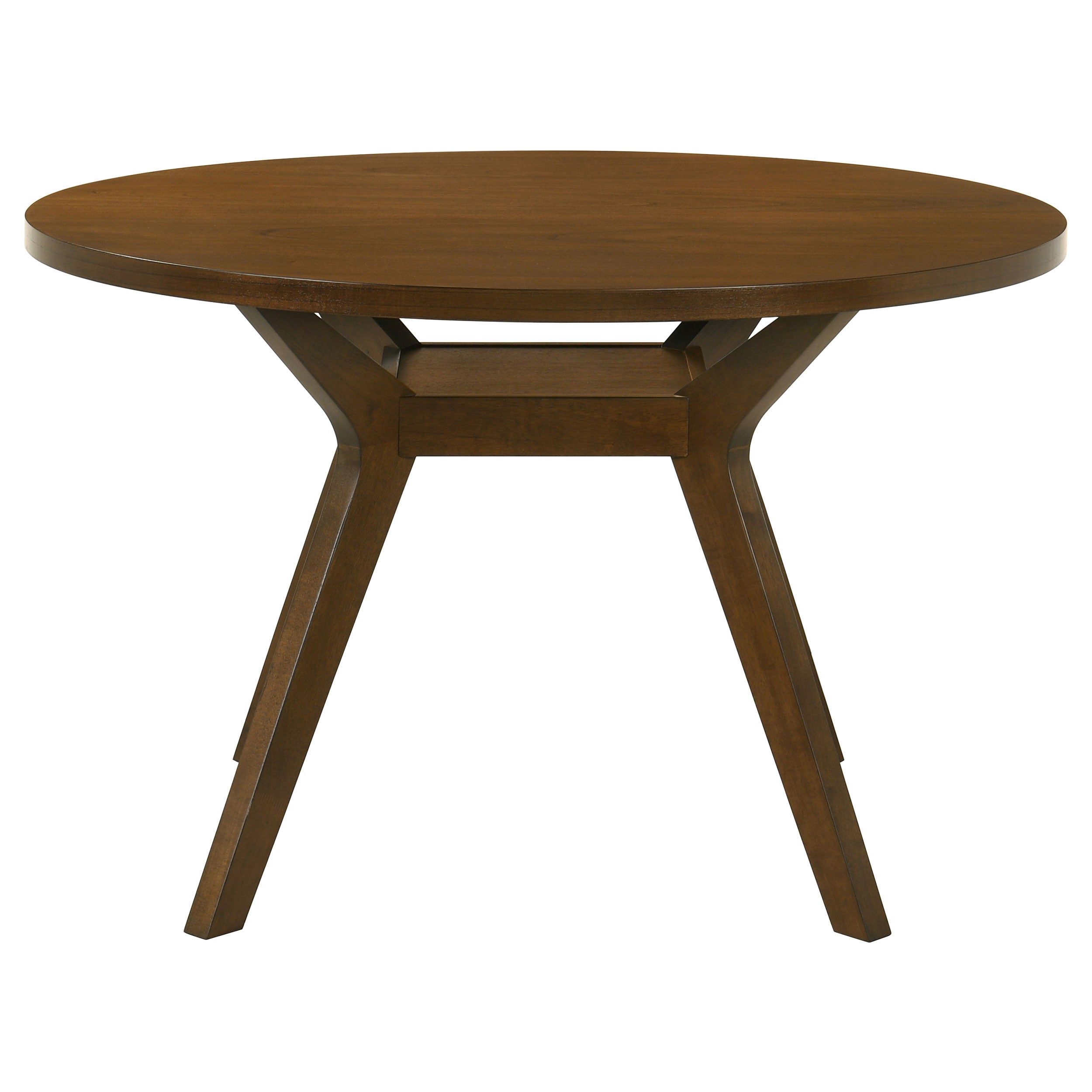 Mueller 48-inch Round Mindi Veneer Dining Table Brown
