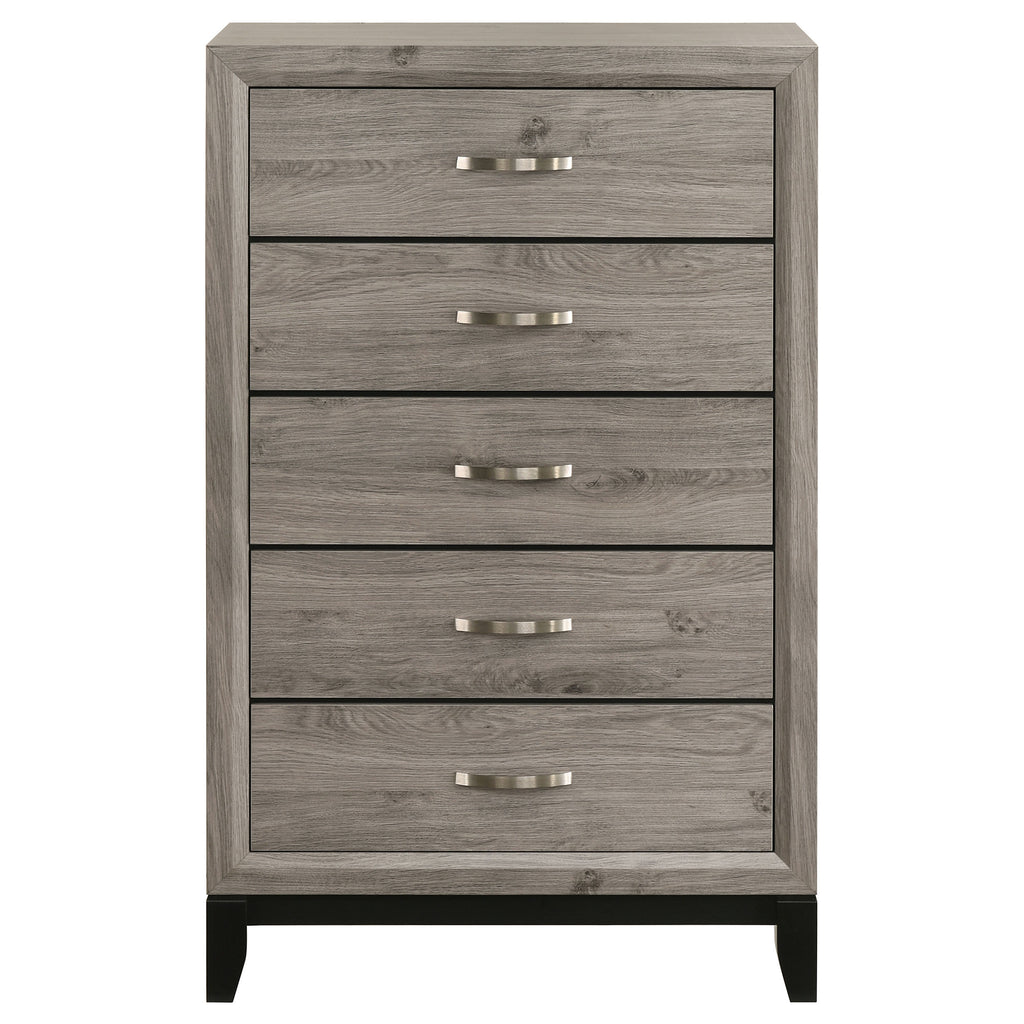 Valen 5-drawer Bedroom Chest of Drawers Light Taupe