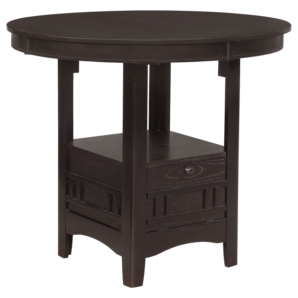 Lavon Oval 60-inch Counter Height Extension Dining Table Espresso