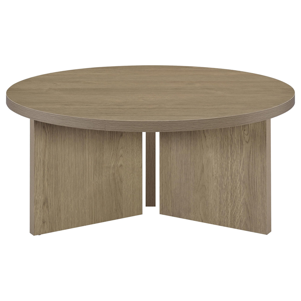Aragon Round Panel Base Coffee Table Latte