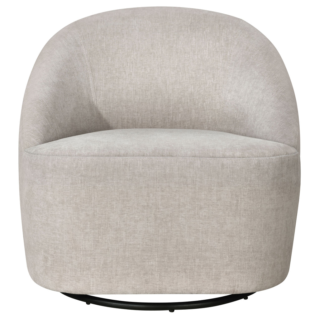 Leon Chenille Upholstered Swivel Accent Chair Beige