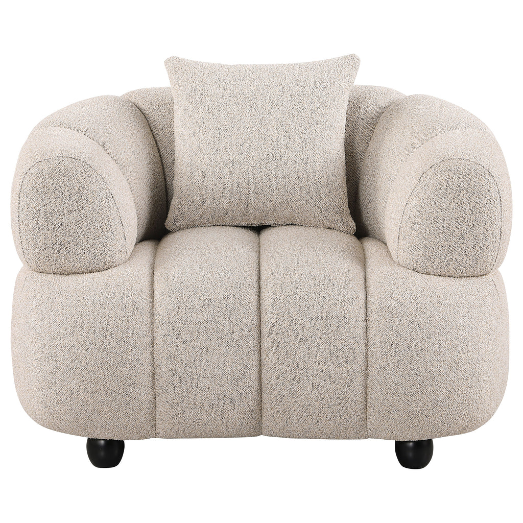 Whitney Contemporary Channel Tufted Woven Fabric Upholstered Accent Chair