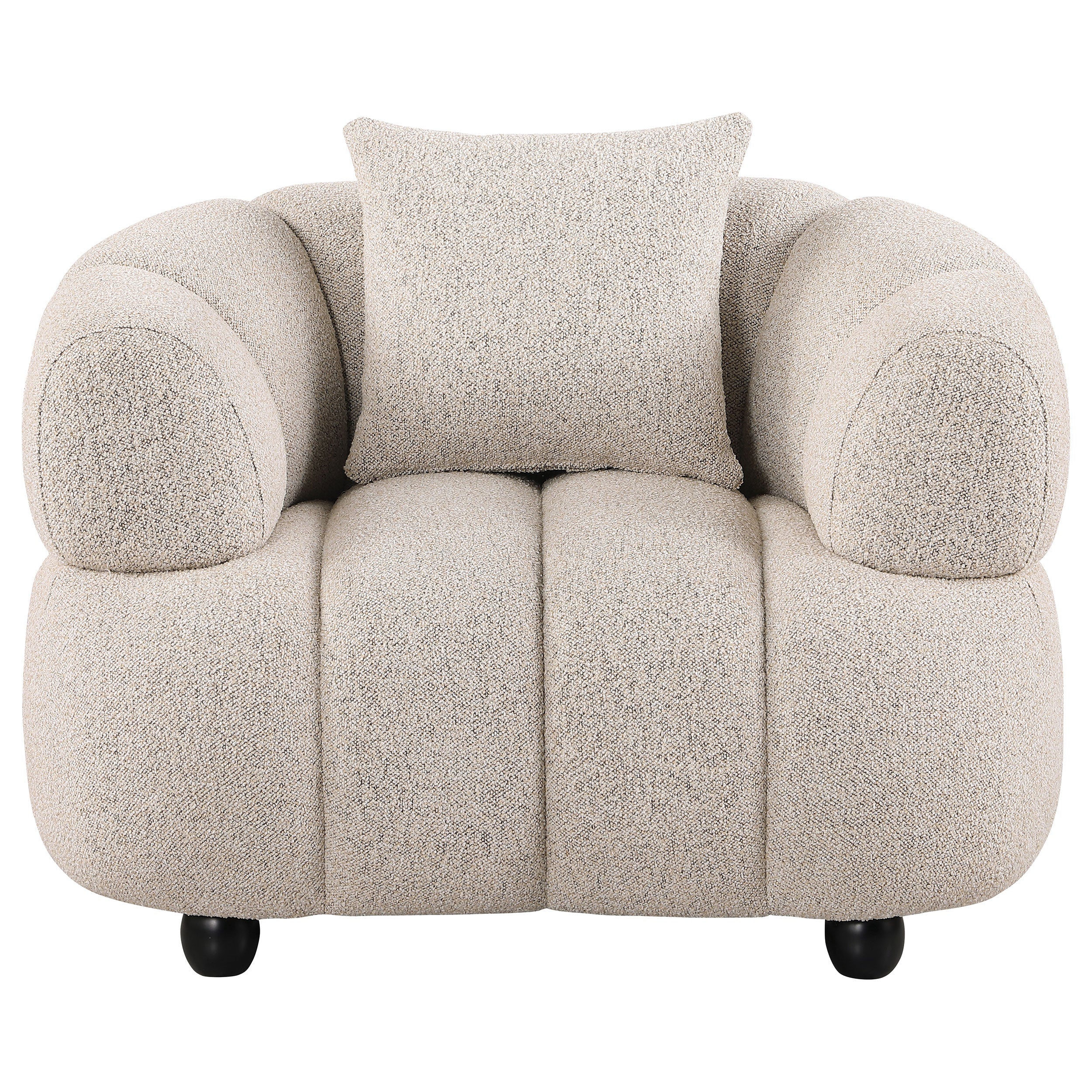 Whitney Contemporary Channel Tufted Woven Fabric Upholstered Accent Chair