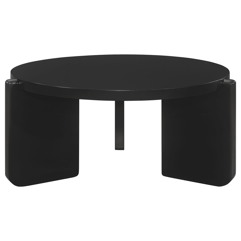 Cordova Round Solid Wood Coffee Table Black