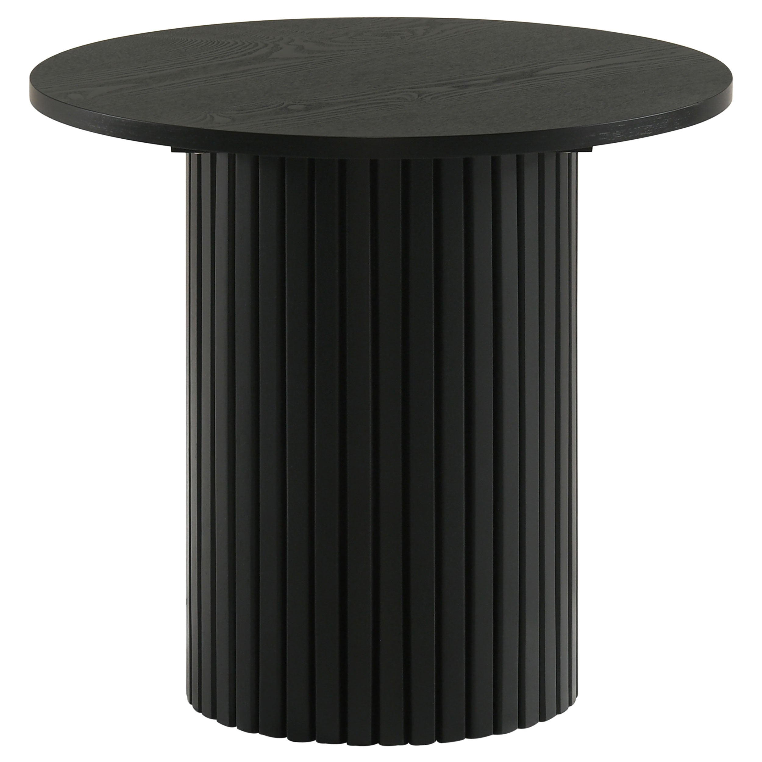 Hamlyn 3-piece Round Fluted Coffee and End Table Set Black