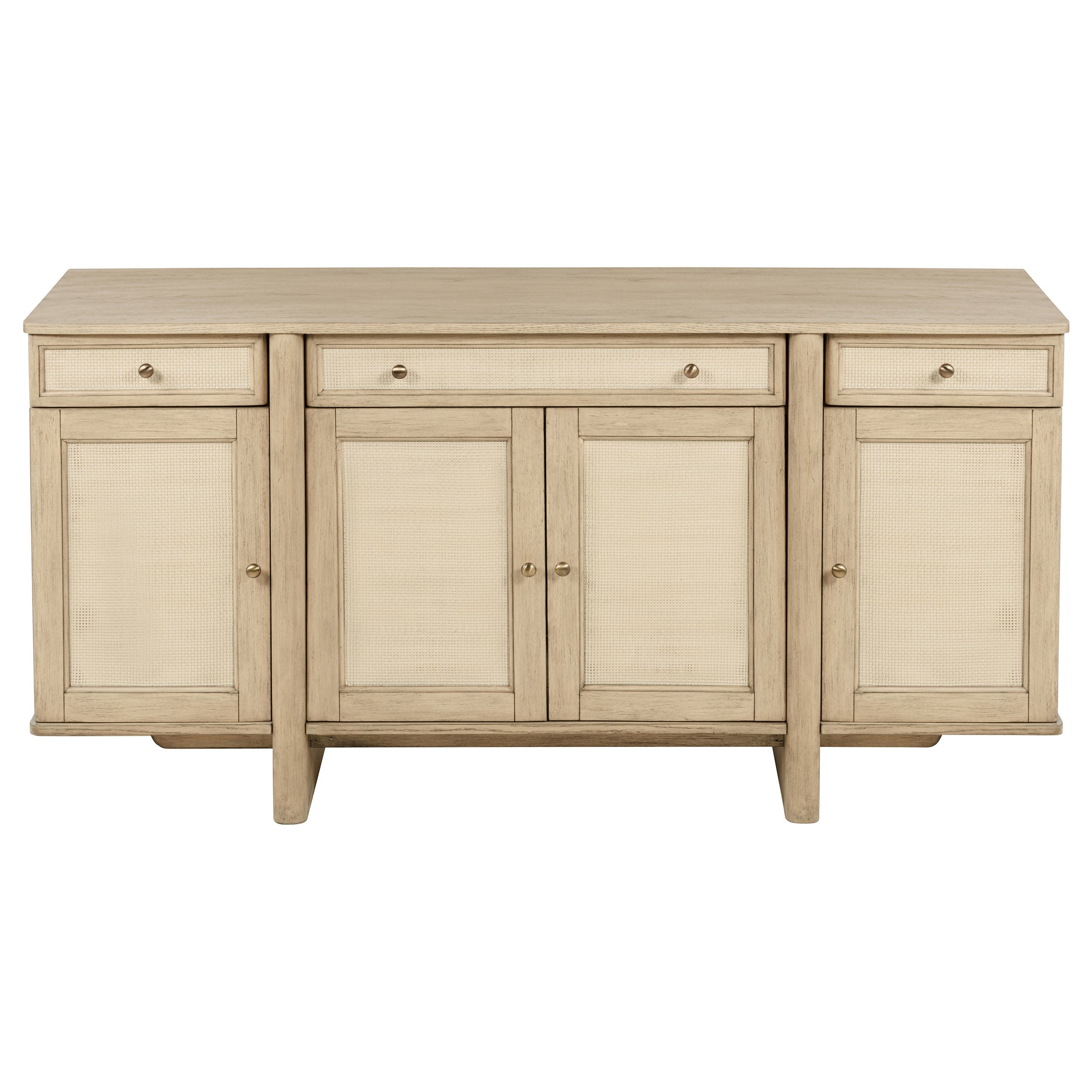 Kailani 4-door Cane Sideboard Buffet Cabinet Beige Oak