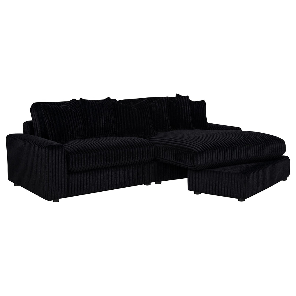 Blaine Upholstered Reversible Chaise Sectional Sofa Black