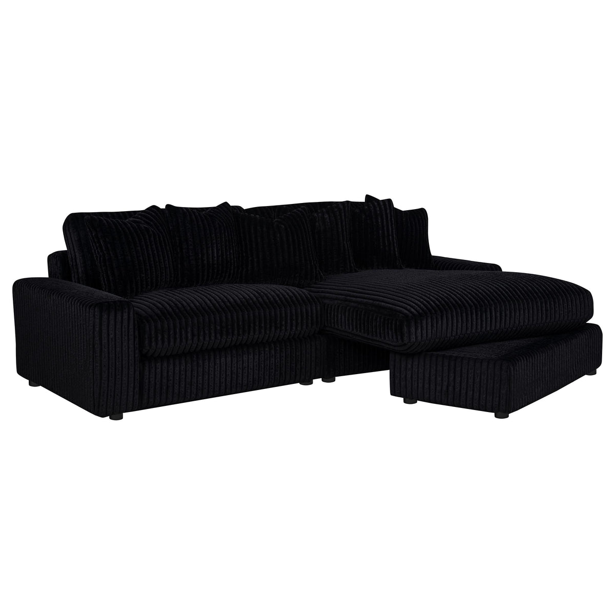 Blaine Upholstered Reversible Chaise Sectional Sofa Black
