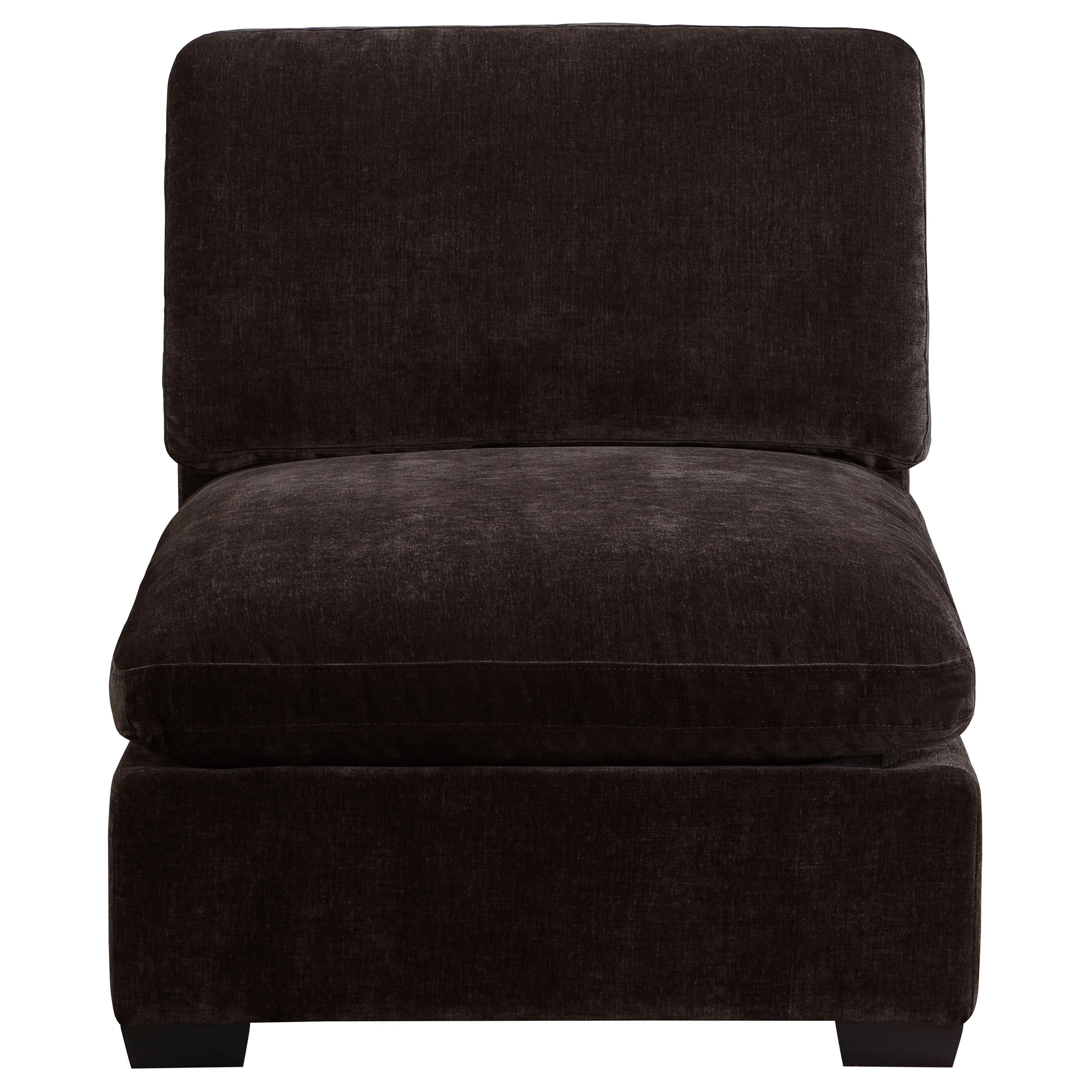 Cloud Lux Upholstered Armless Chair Dark Chocolate