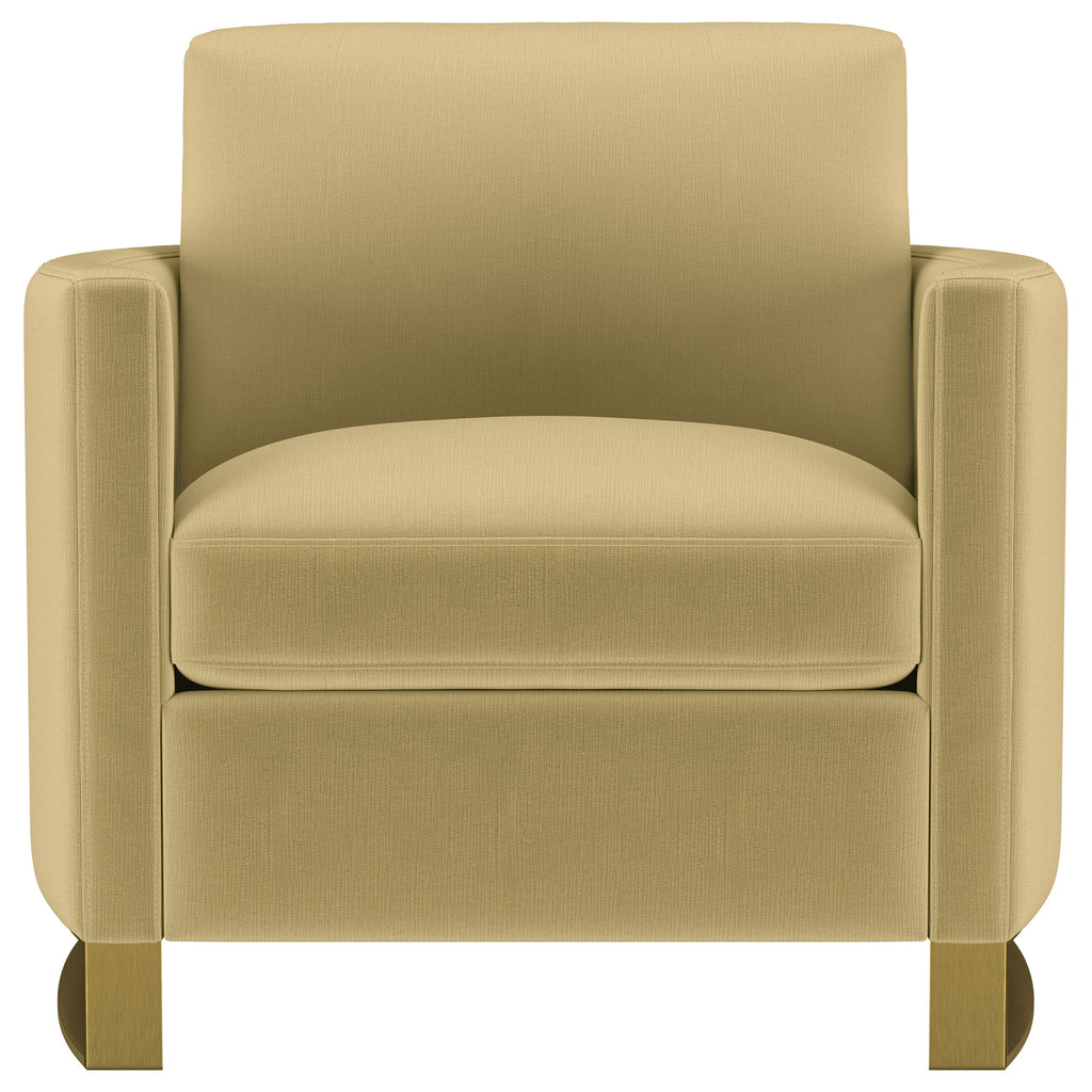 Corliss Upholstered Curved Track Arm Chair Camel