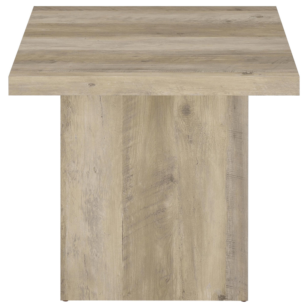 Devar Square Engineered Wood End Table Distressed Pine