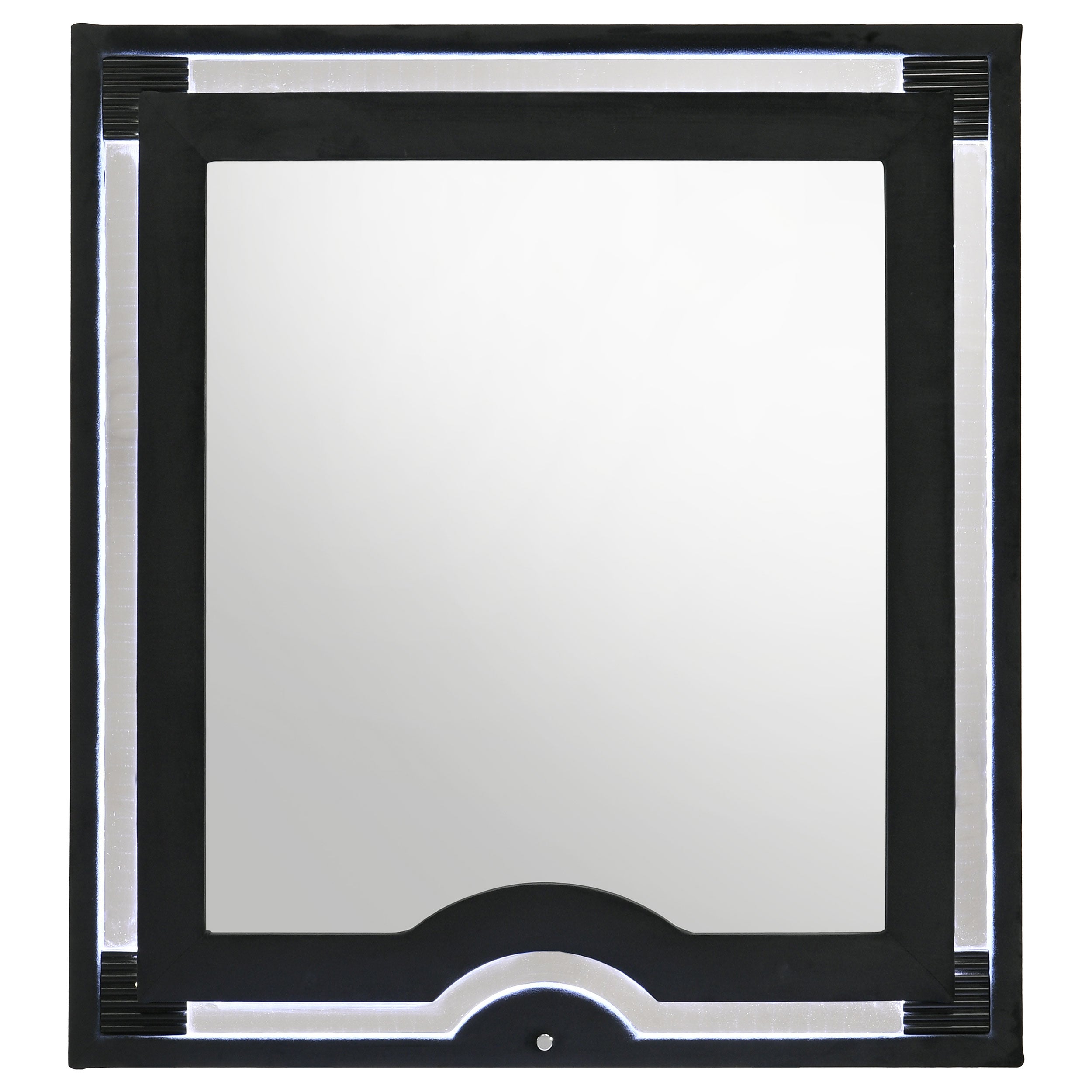 Ravenne Velvet Upholstered LED Dresser Mirror Black