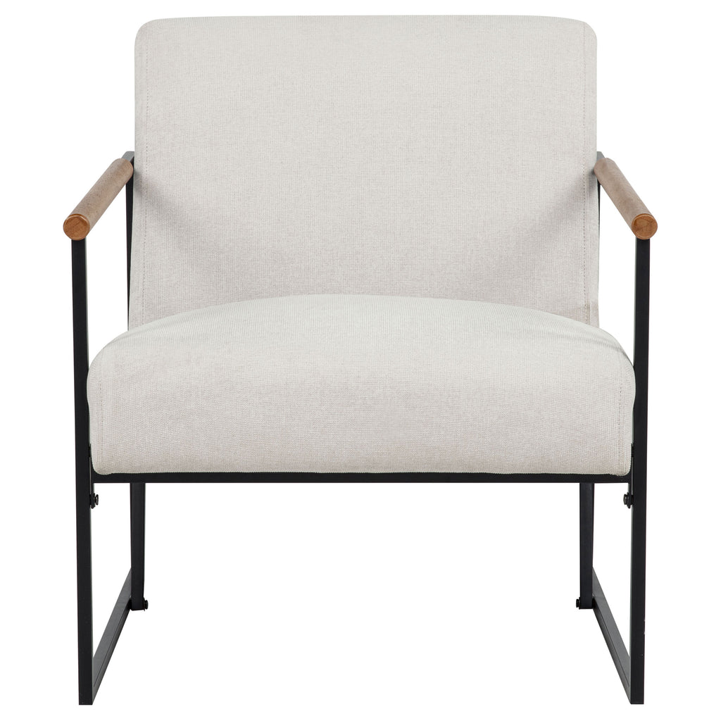 Monsen Fabric Upholstered Metal Frame Accent Chair Ivory