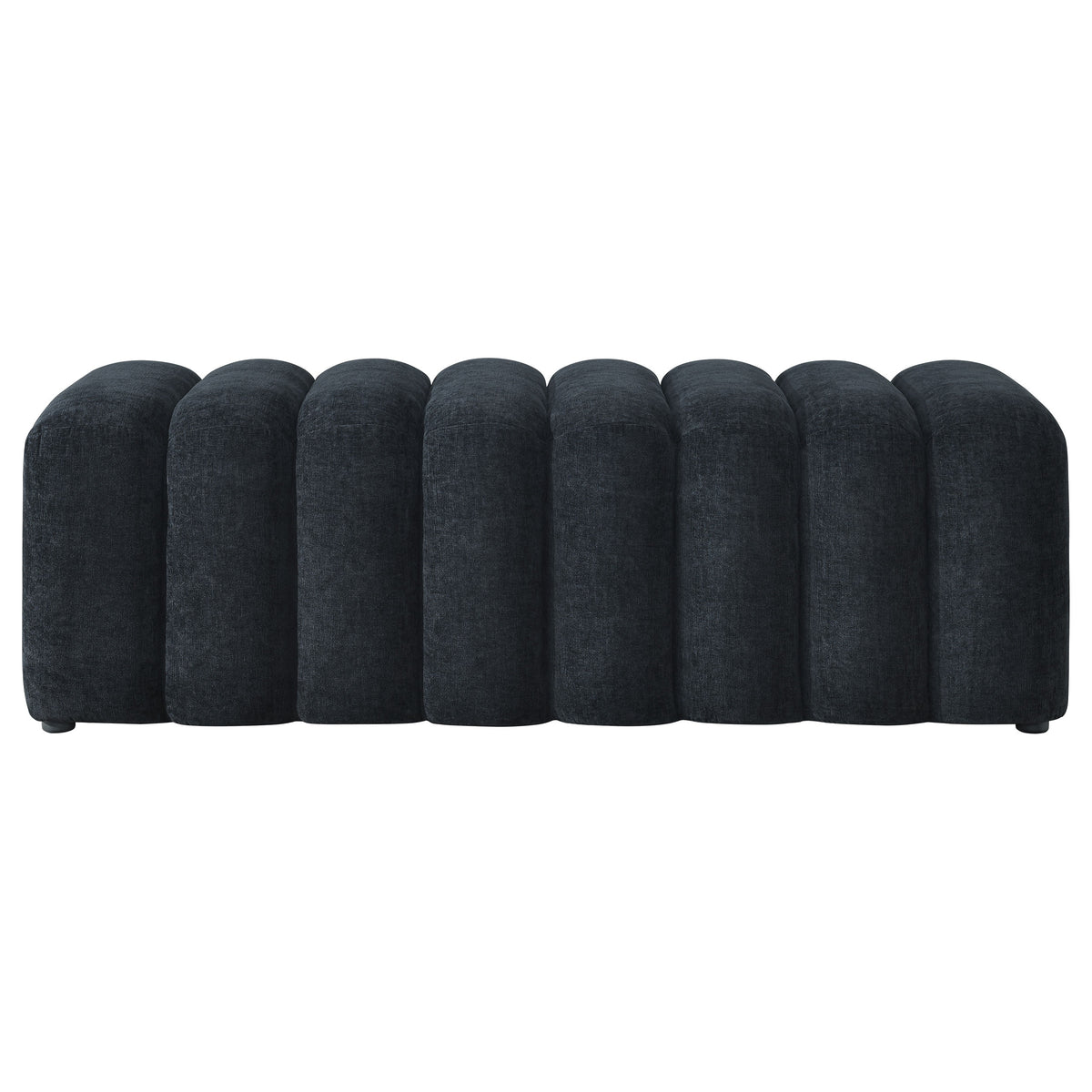 Summer Chenille Upholstered Channel Accent Bench Black