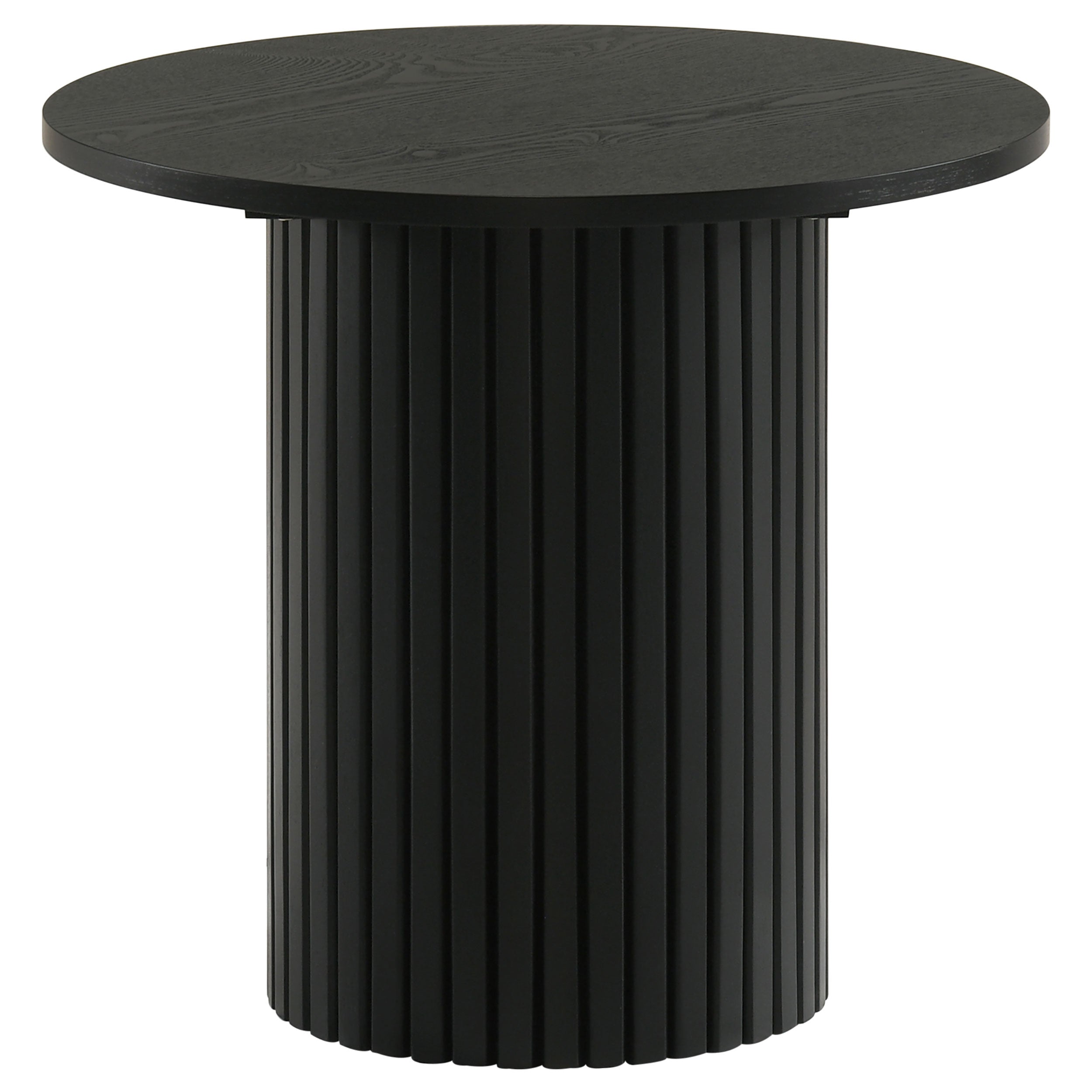 Hamlyn 2-piece Round Fluted Coffee and End Table Set Black