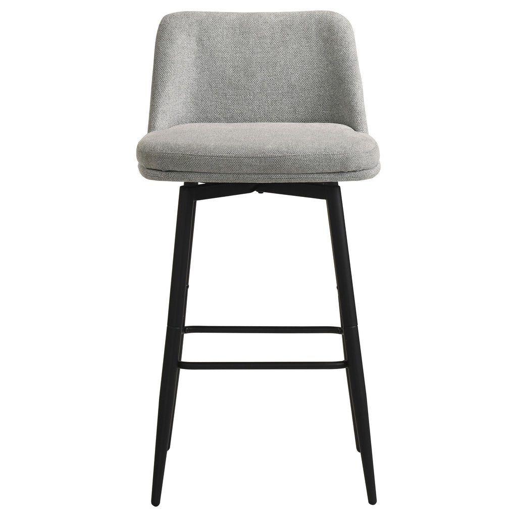 Mellor Fabric Upholstered Swivel Bar Chair Grey (Set of 2)