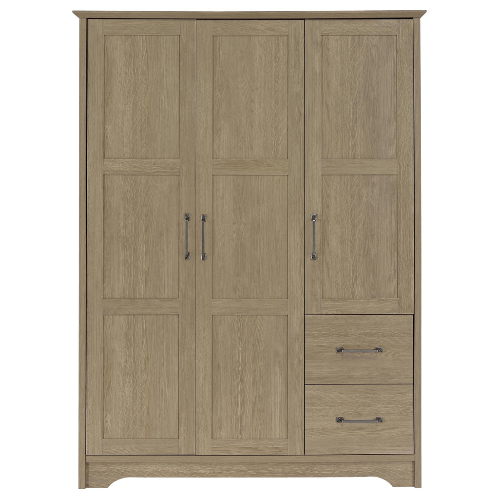 Canova 3-door Bedroom Wardrobe Storage Cabinet Armoire Latte
