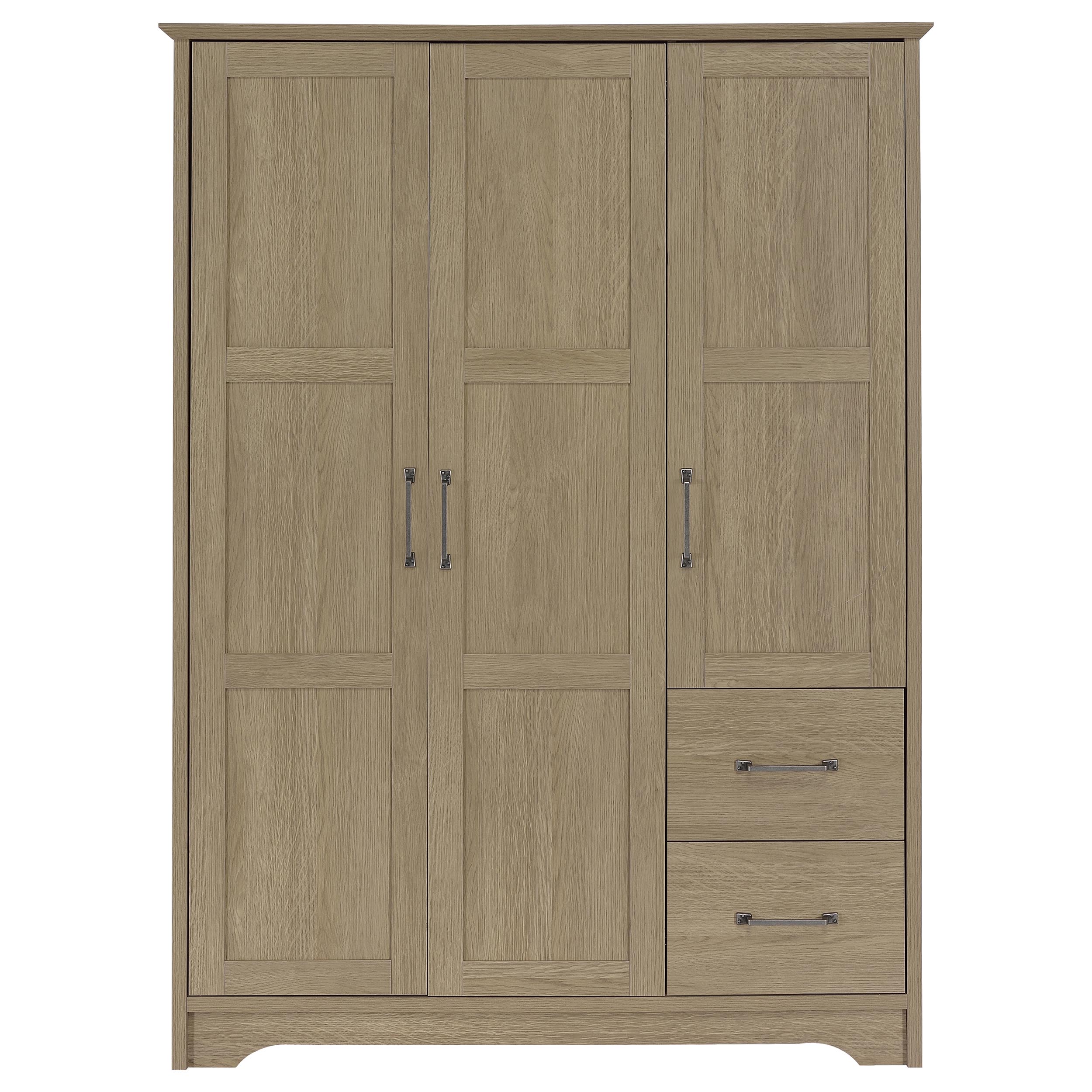 Canova 3-door Bedroom Wardrobe Storage Cabinet Armoire Latte