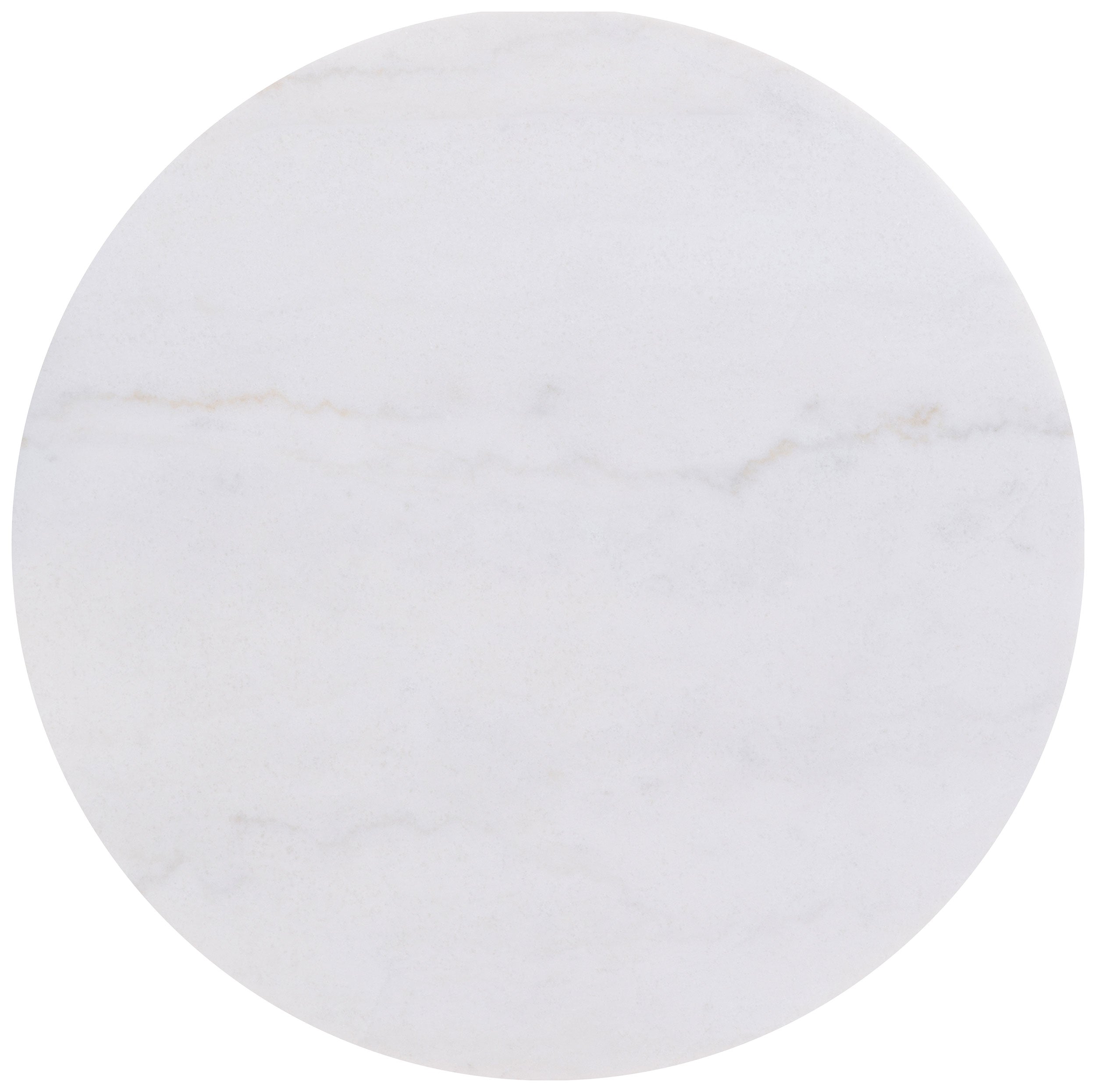 Jason Round White Marble Top Coffee Table Honey Brown